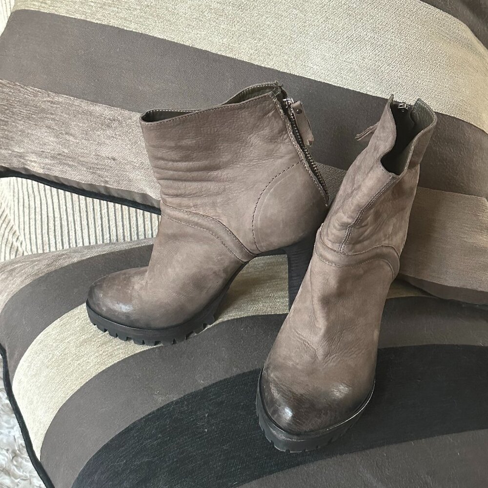 Grey, ombre toed high heeled boots - can you find them in my closet?